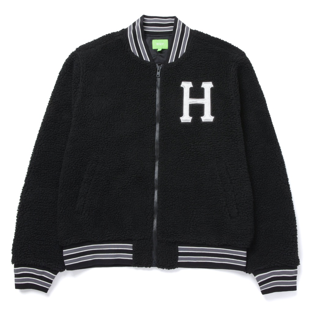 HUF Sherpa Varsity Jacke - black XXL