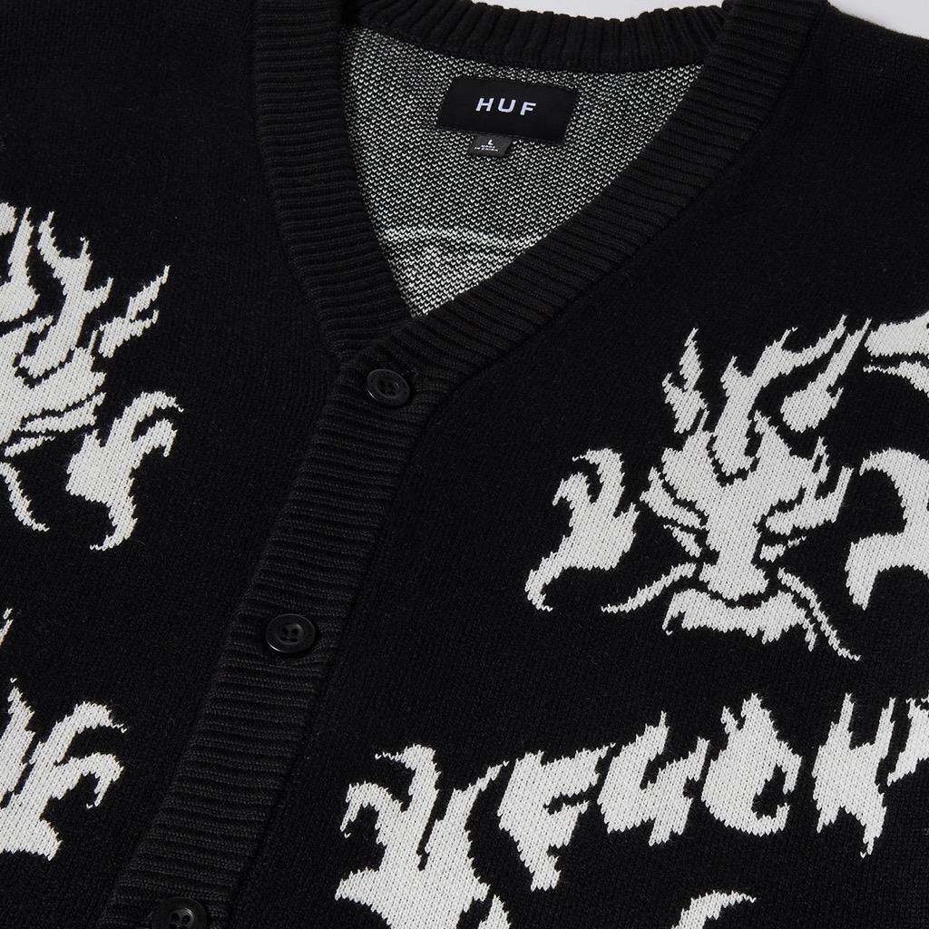 HUF Twin Dragon Cardigan - black