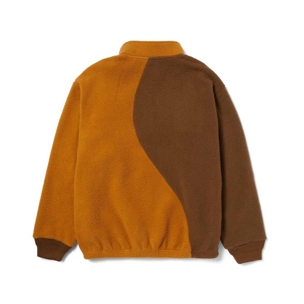 HUF Expedition Quarter Zip Pile Fleece - coffee L