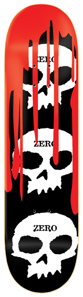 Zero Skateboard Deck Team 3-Skull Blood Black R7 8