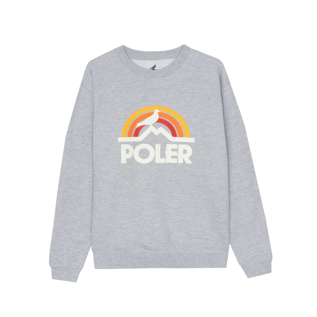 Poler Pigeon Rainbow Pullover - gray heather