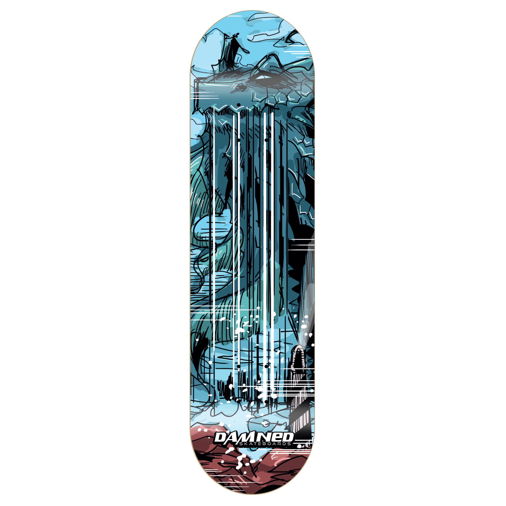 Damned Skateboard Deck DS Draco Aquarius 8.12