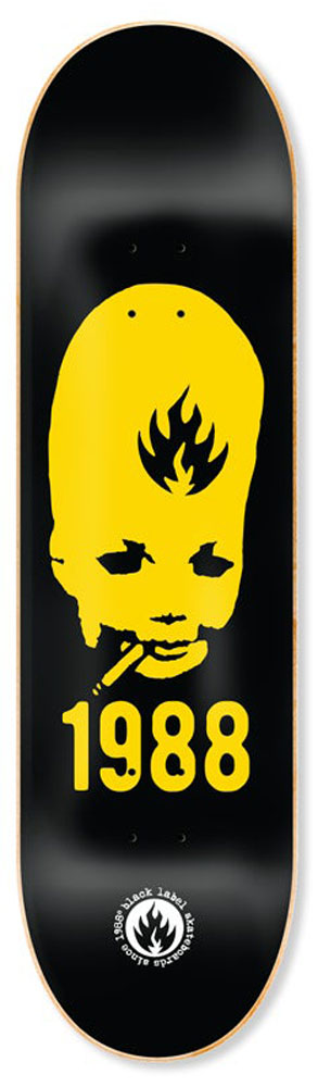 Black-Label Skateboard Deck Team Thumbhead (Yellow) 8,5