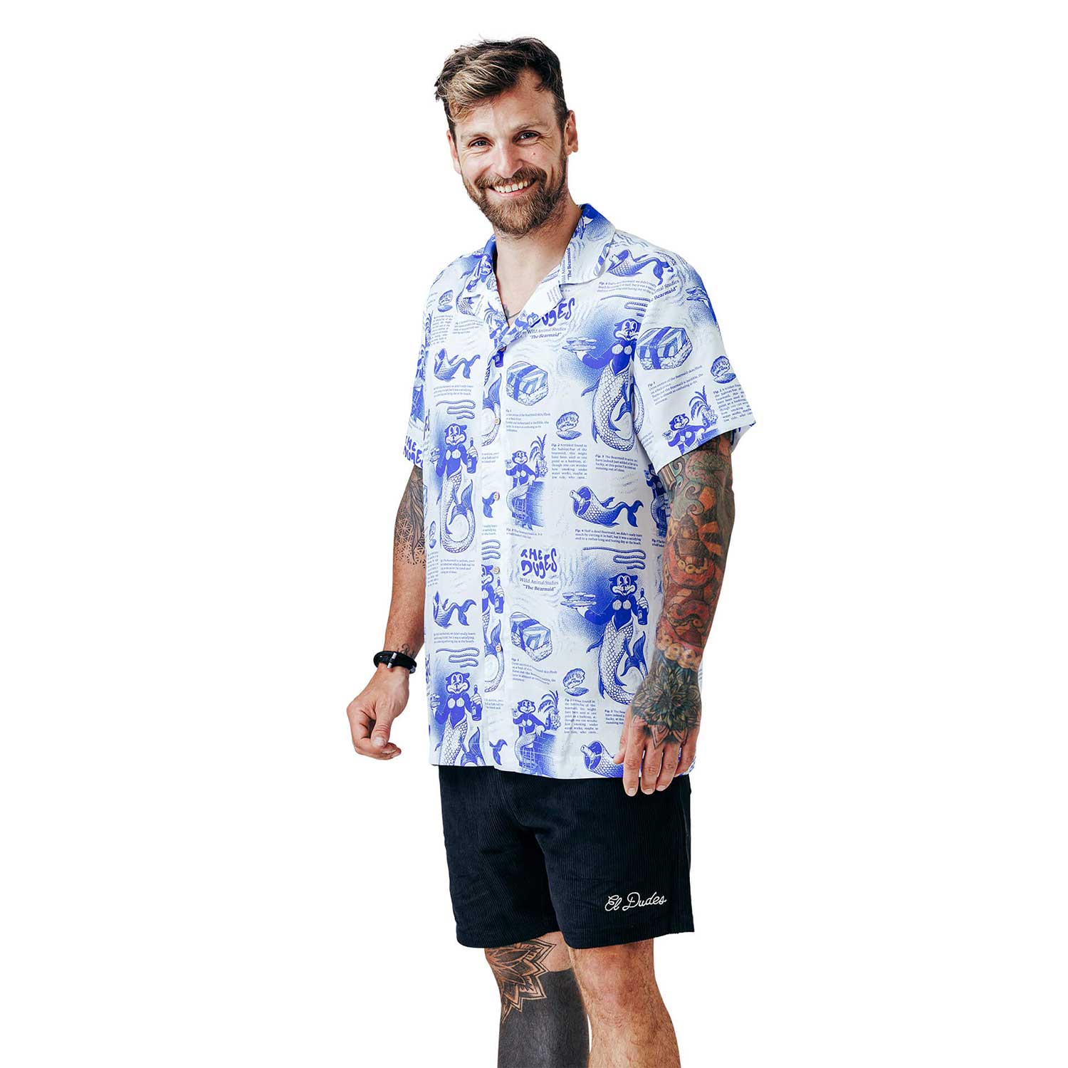 The Dudes - Chemise hawaïenne Bearmaid Island - blanc cassé