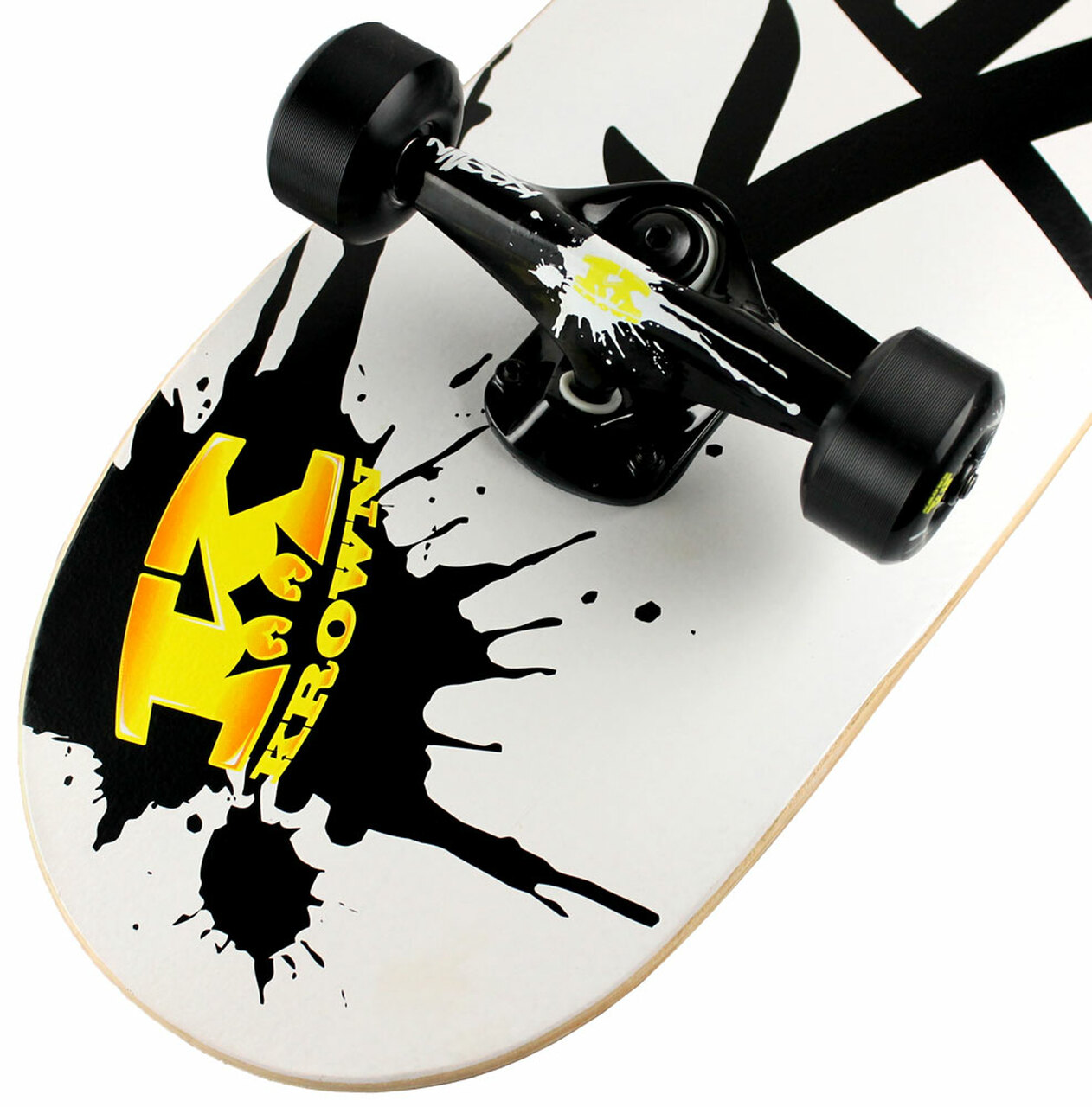 Krown Pro Black Splat Logo Complete Skateboard 8.0