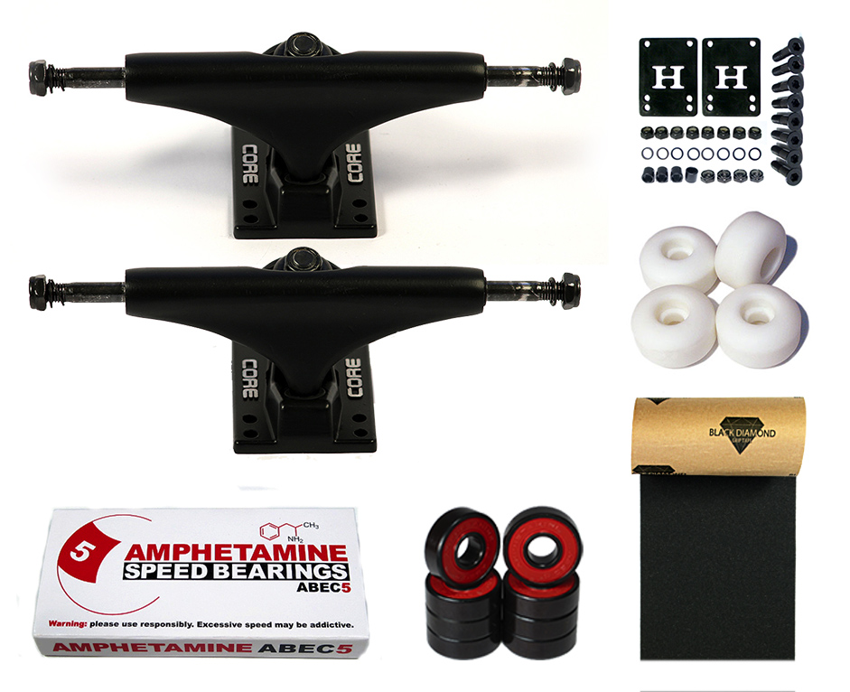 Core Trucks Skateboard Achsen Set Schwarz 5.25