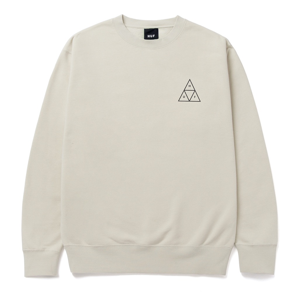 HUF Essentials Triple Triangle Crew - sand