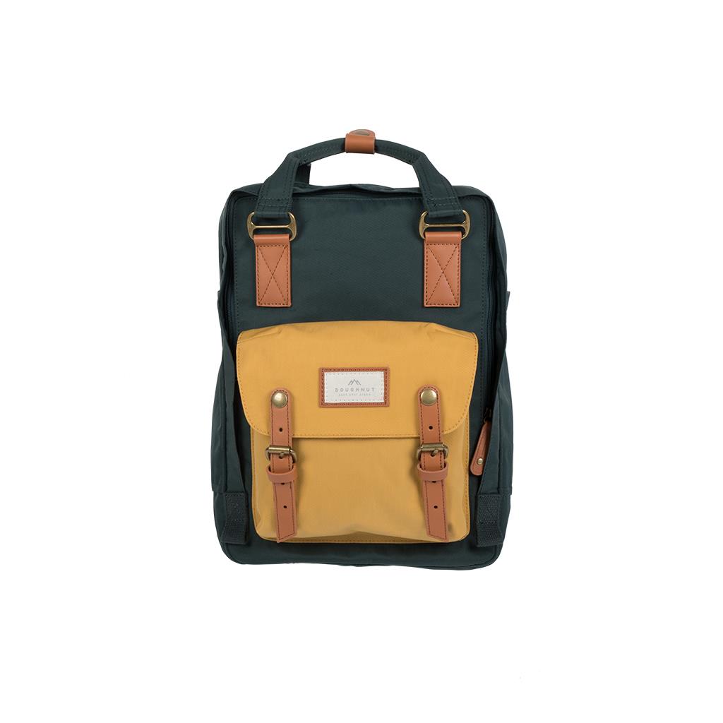 Doughnut Macaroon Rucksack - slate green x yellow