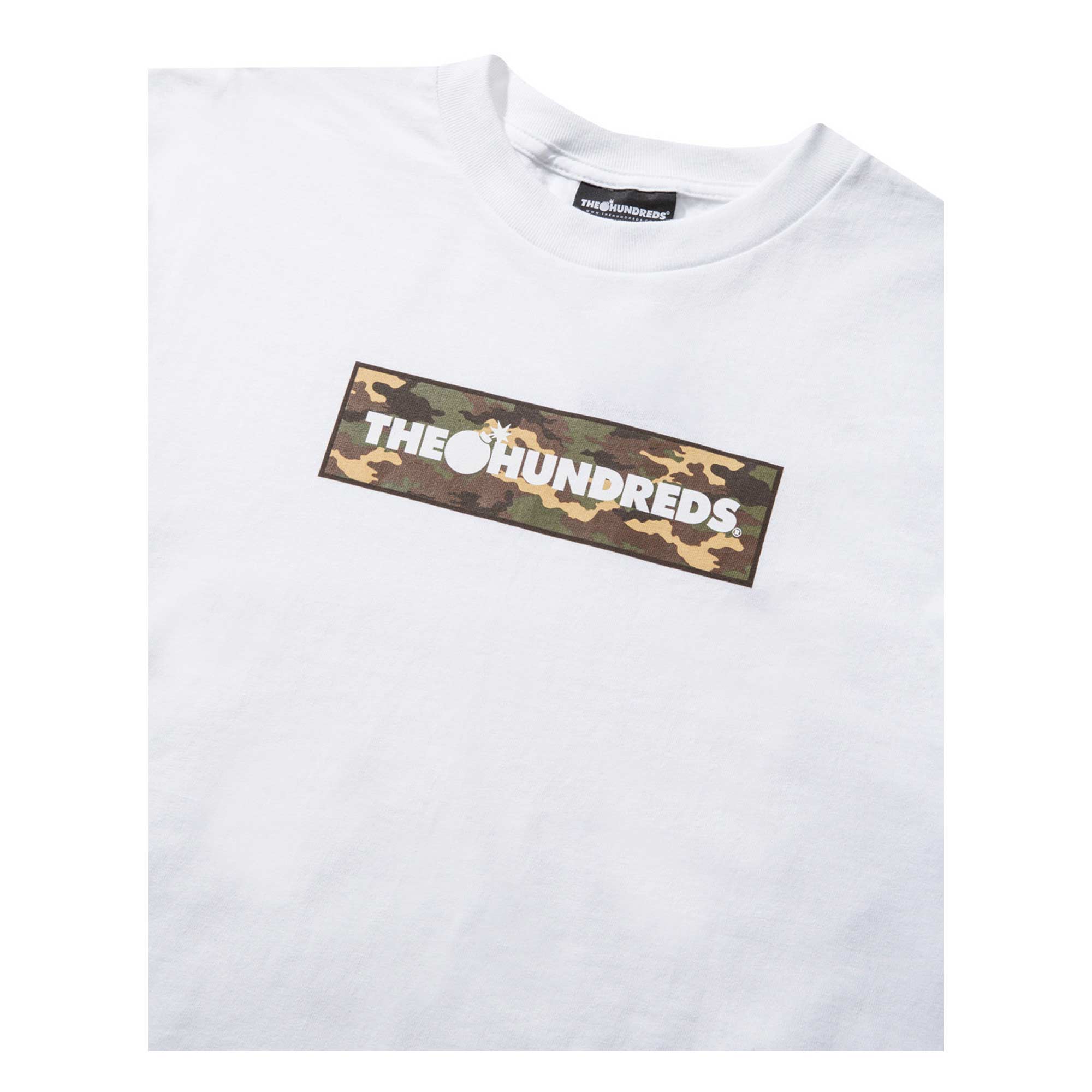 THE HUNDREDS T-Shirt CAMO BAR blanc