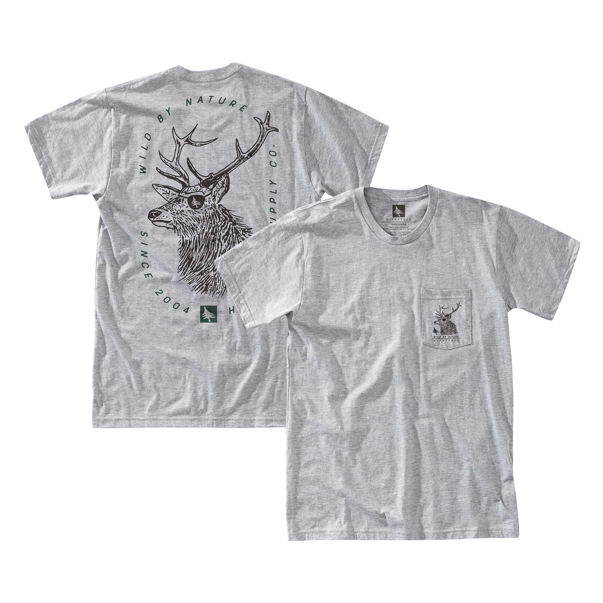 HIPPYTREE T-Shirt BUCK gris chiné