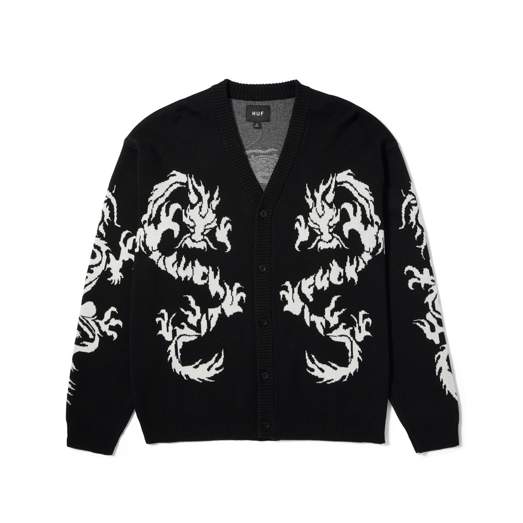 HUF Twin Dragon Cardigan - black