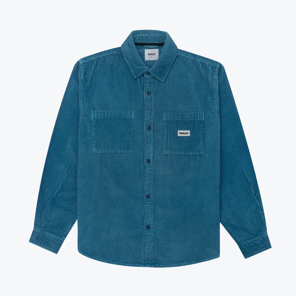 Parlez Track Cord Shirt - dusty blue XXL