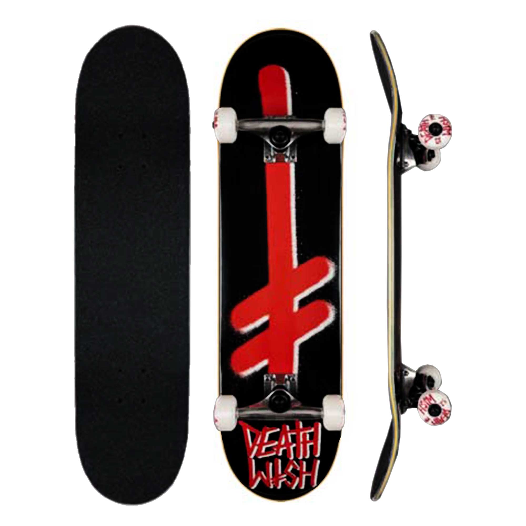 DEATHWISH Complete GANG LOGO BLK/RED Skateboard 7.7, noir/rouge 7.7