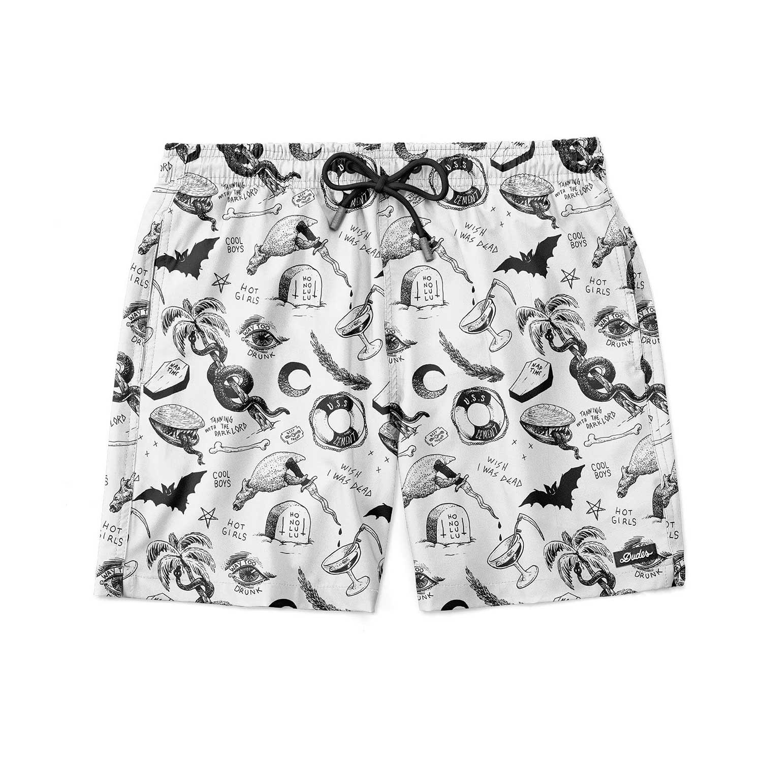 The Dudes Occult Swim Short - off-white