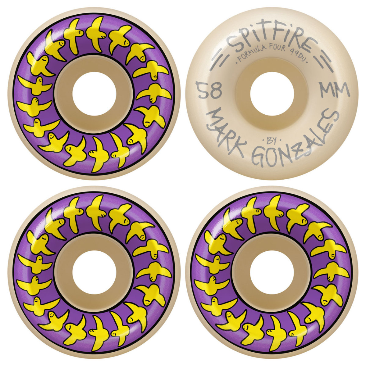 Spitfire Skateboard Rollen F4 Gonz Birds Conical Full 99A 58mm