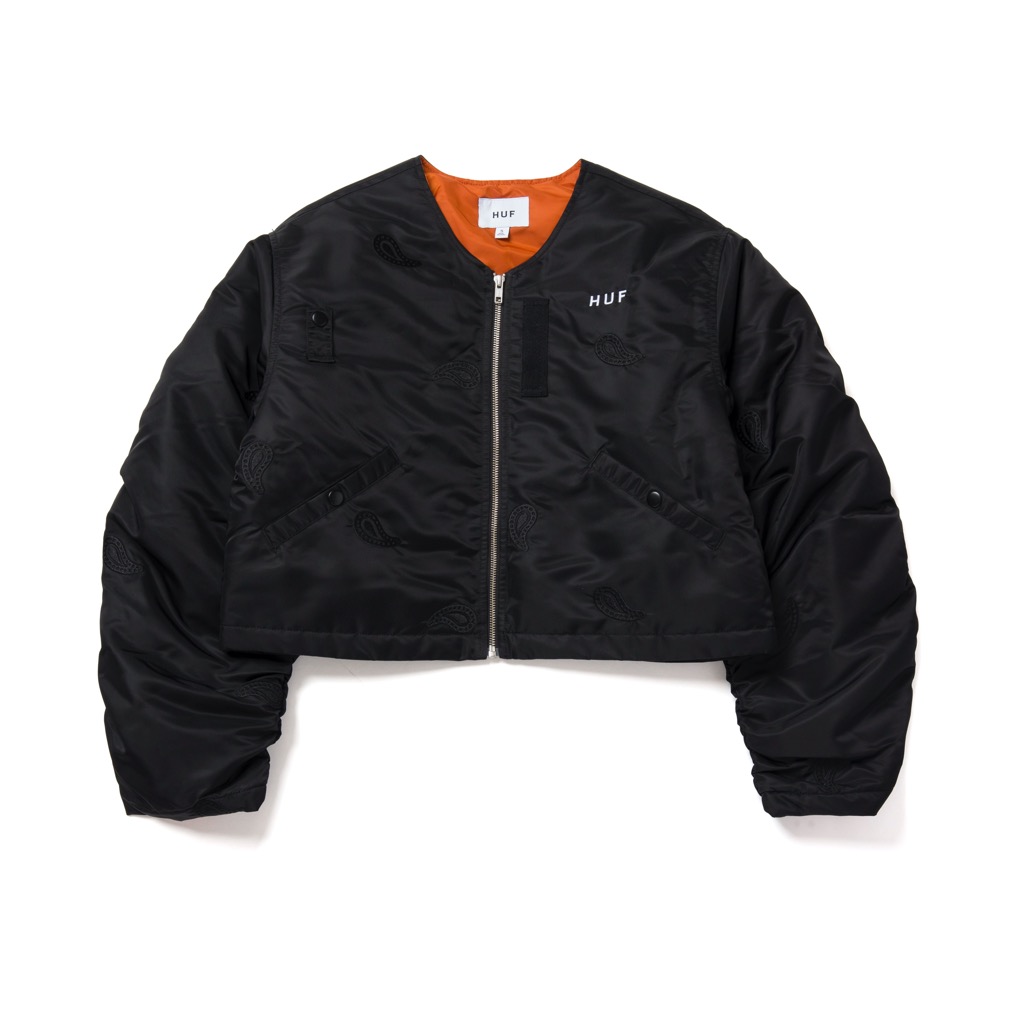 HUF Paisley Satin Bomber - black L