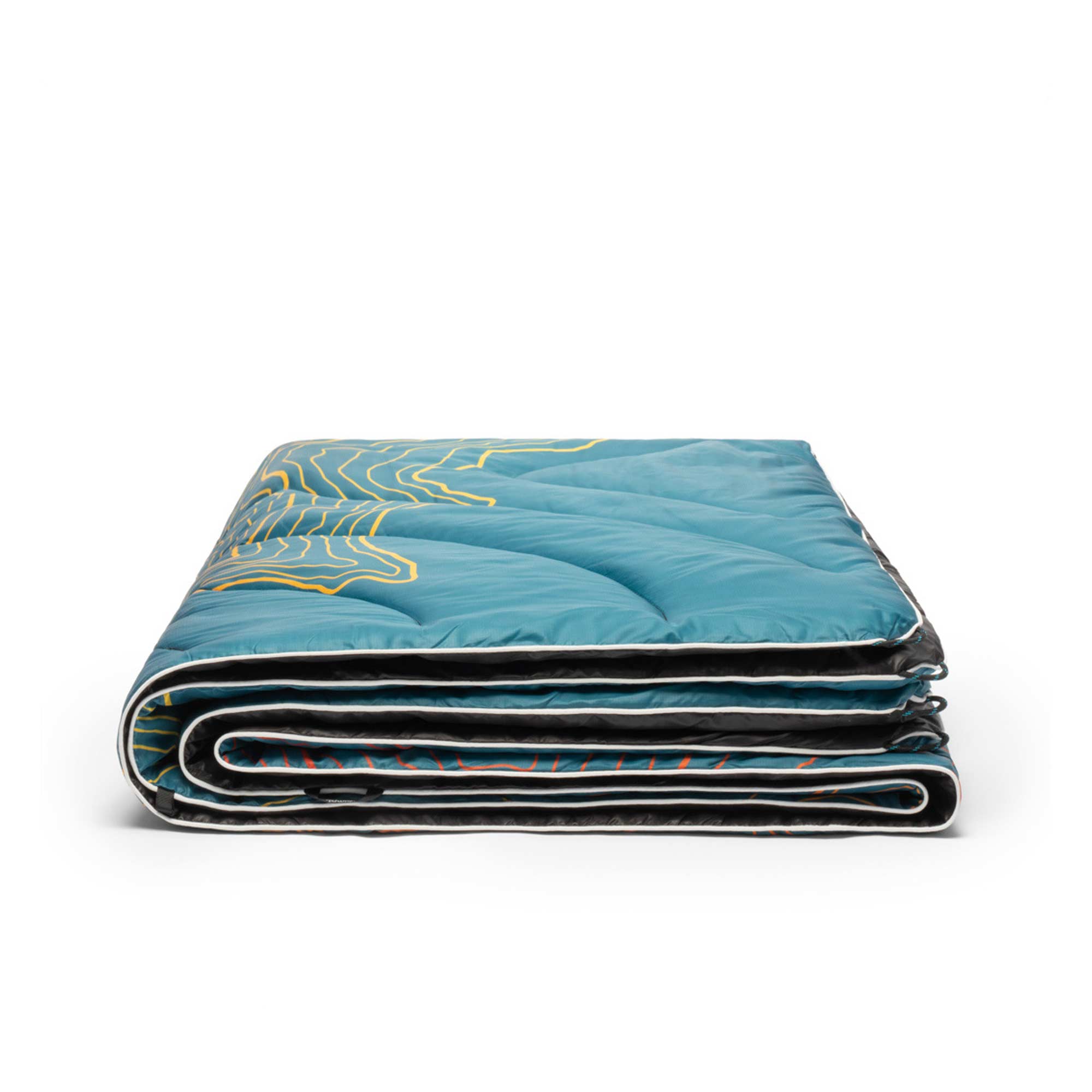 RUMPL Blanket ORIGINAL PUFFY PRINTED / 1 PERS, mt rainier - teal warm fade