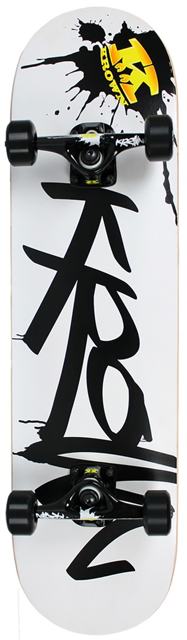 Krown Pro Black Splat Logo Complete Skateboard 8.0