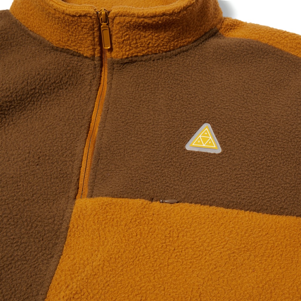 HUF Expedition Quarter Zip Pile Fleece - coffee L