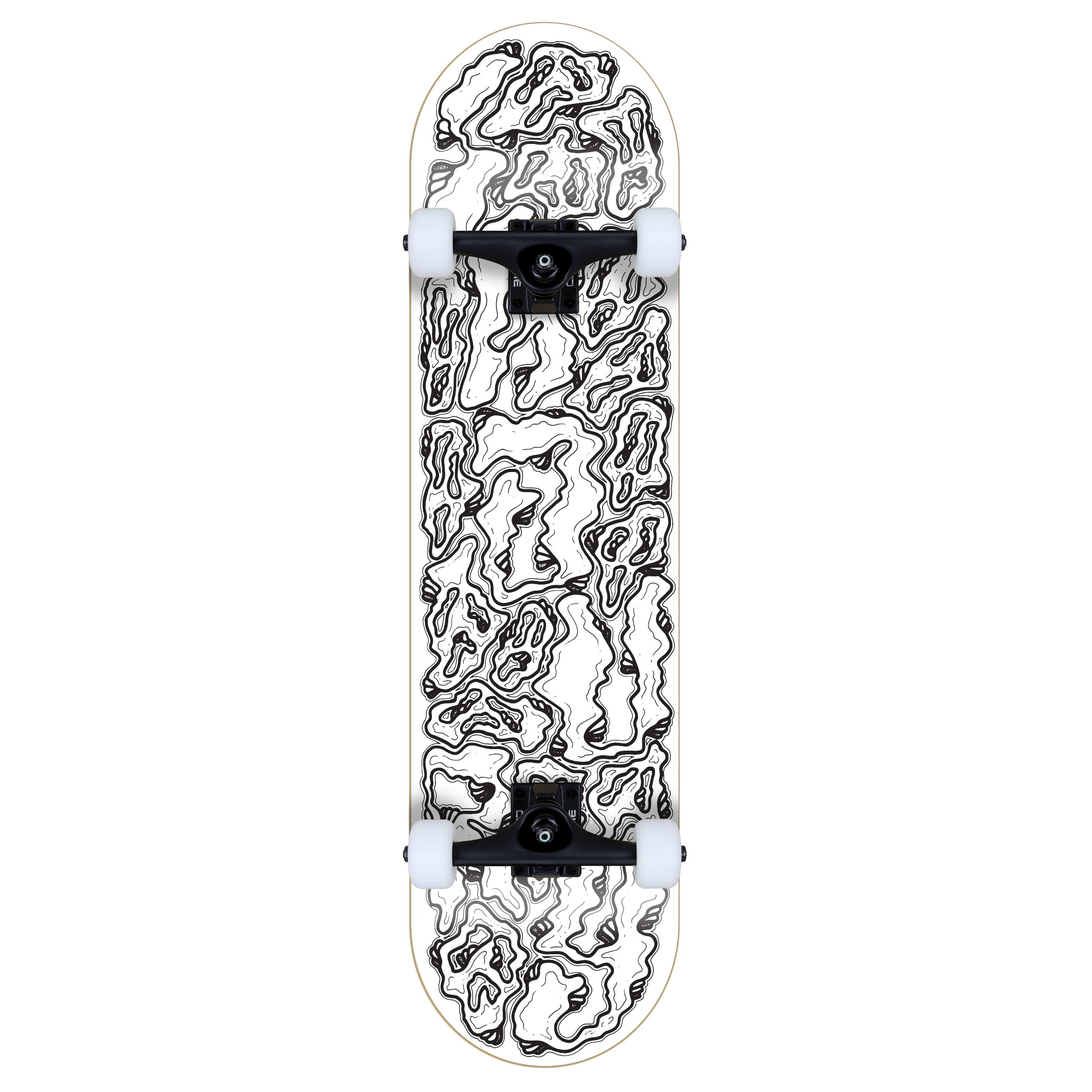 INJURY complete Skateboard Ghosts White