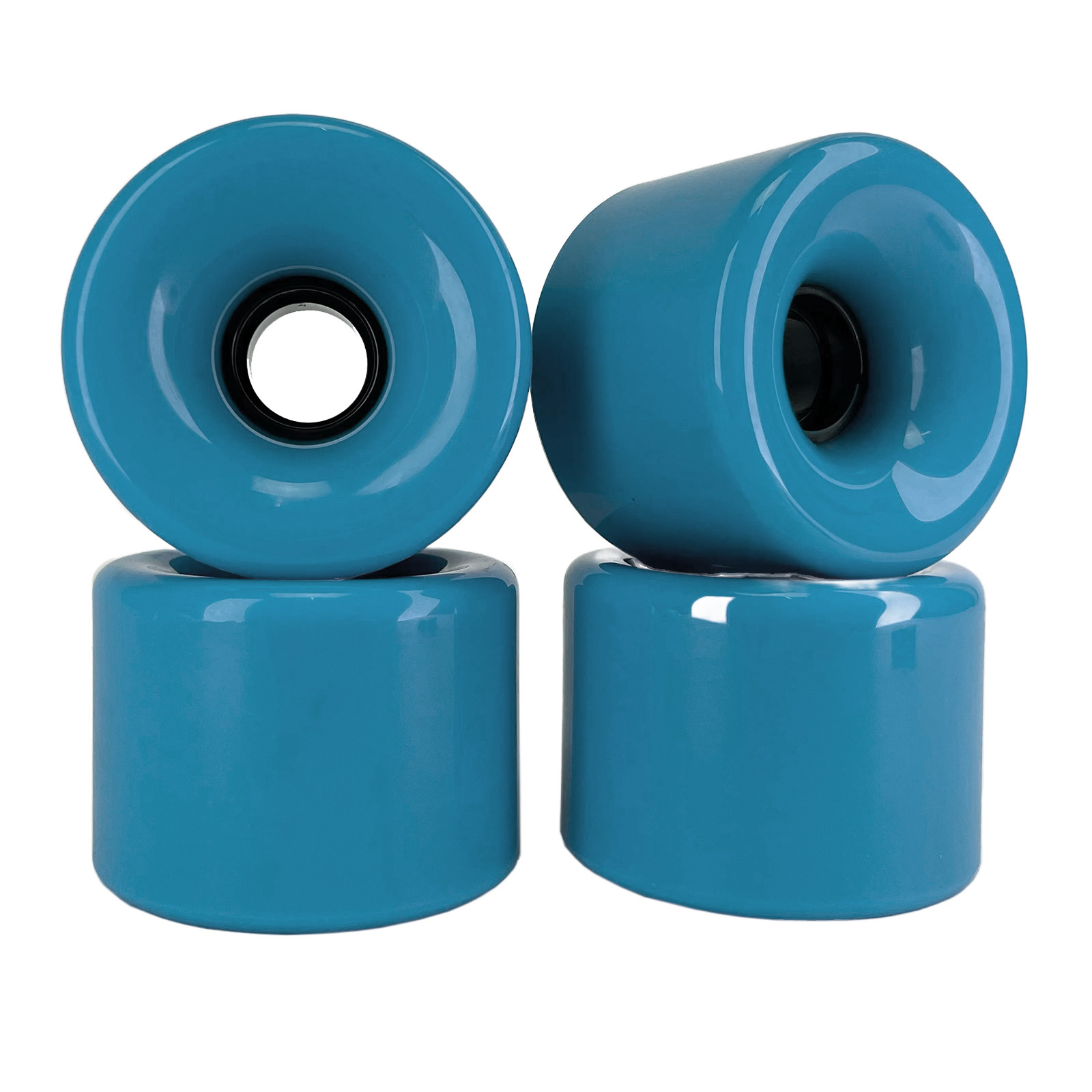 Blank Longboard Wheels Cyan Blue 76mm 80a