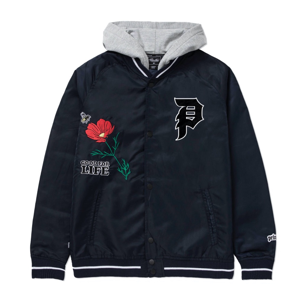 Primitive Keeper Two-Fer Varsity Jacke - navy