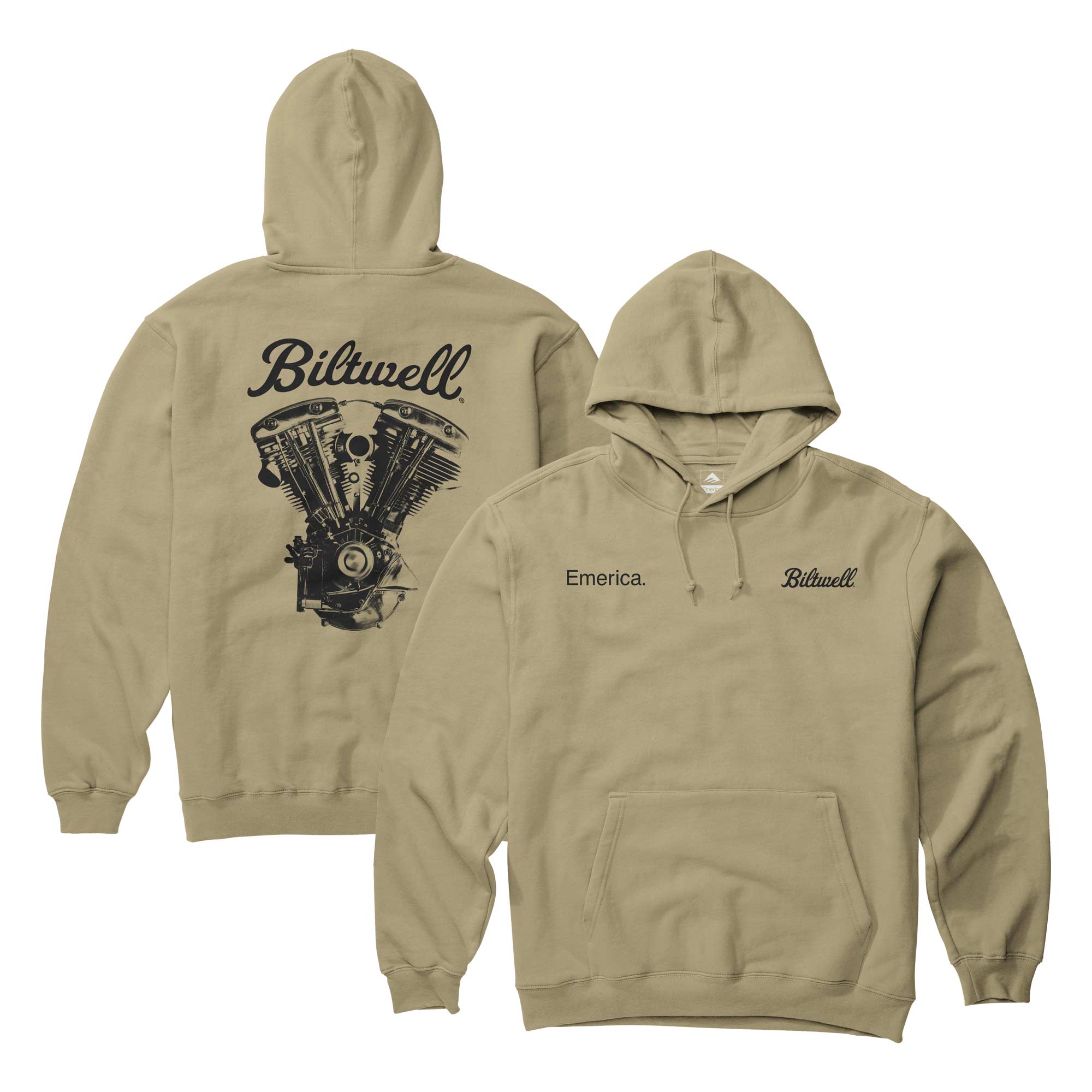 EMERICA Sweat BILTWELL HOODIE, sand XXL