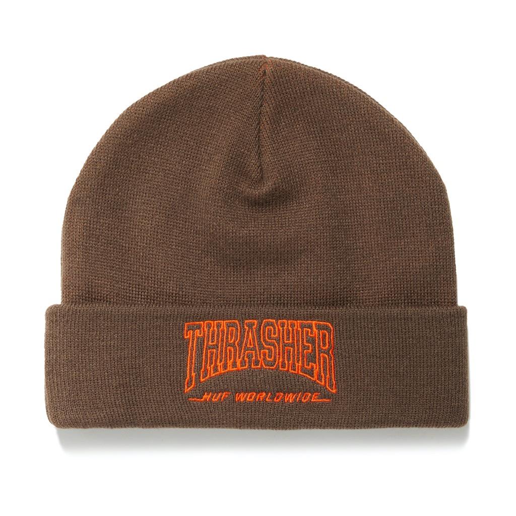 HUF X Thrasher Field Crew Beanie - chocolate