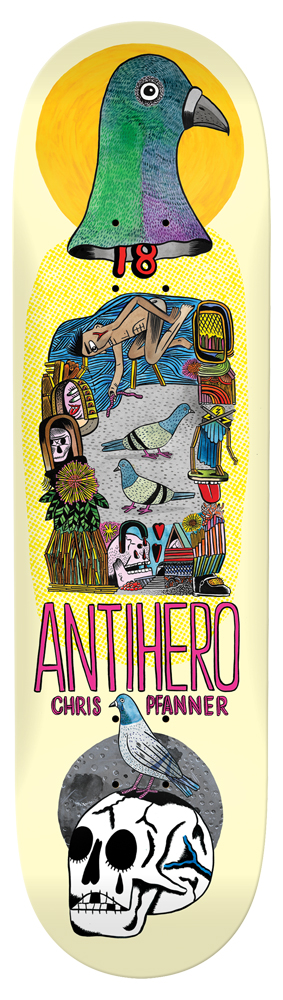 Anti Hero Skateboard Deck Pfanner Pigeon Vision 8,12