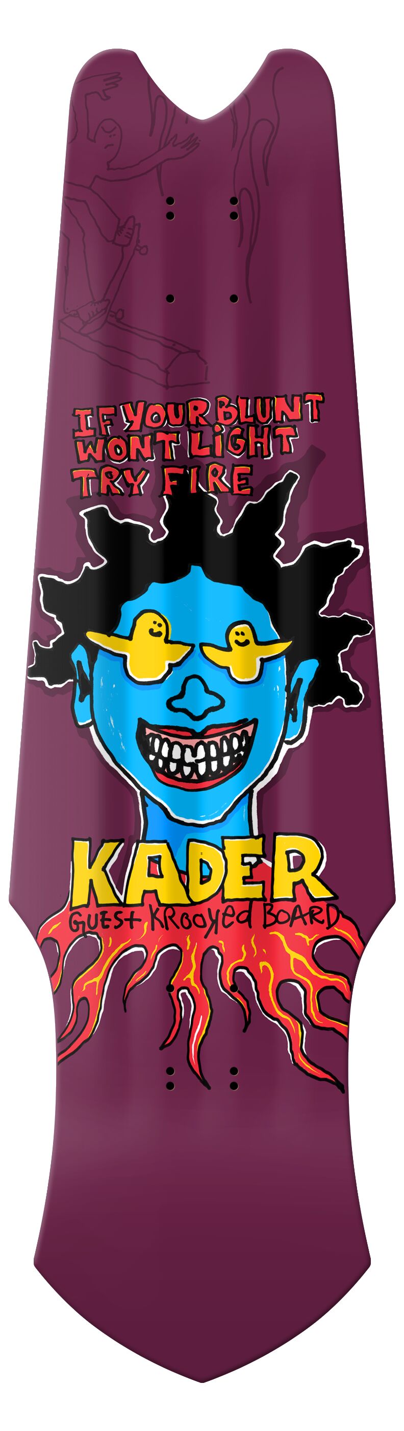 Krooked Skateboard Deck Kader Guest Tri-Plane 9.75