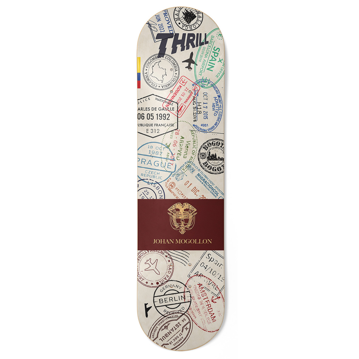 Thrill Skateboard Deck Johan Mogollon Visa