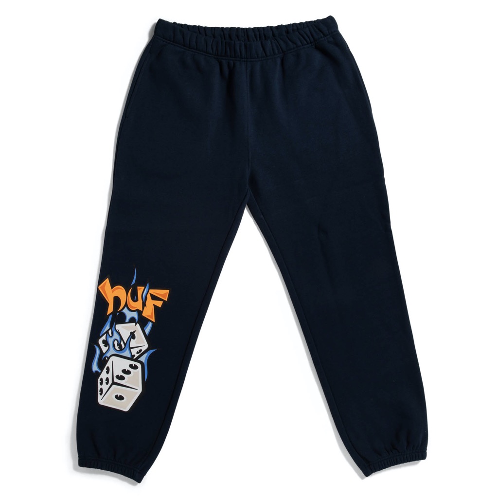 HUF Dicey Fleece Pant - navy M