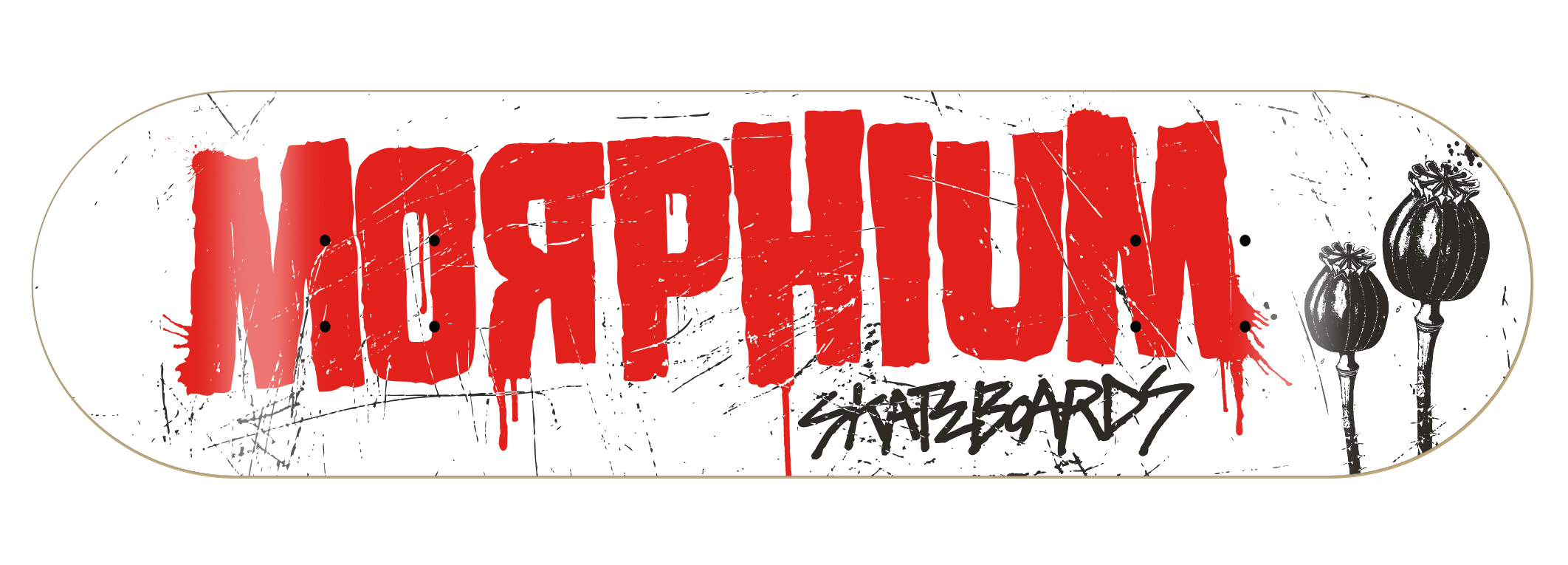 Morphium komplett Skateboard Logo Letters white 8.12