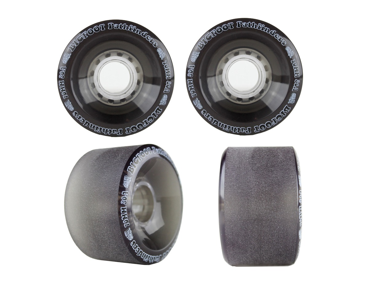 Bigfoot Pathfinders Longboard Wheels Clear Black 70mm 80a