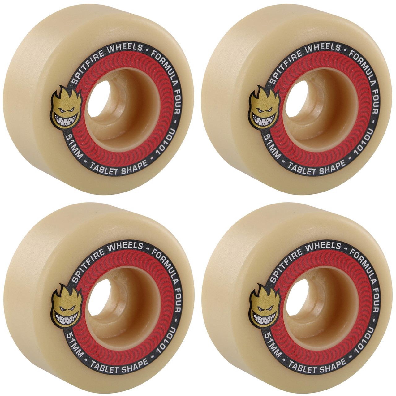 Spitifre Skateboard Wheels F4 Tablets Natural 101a 51mm