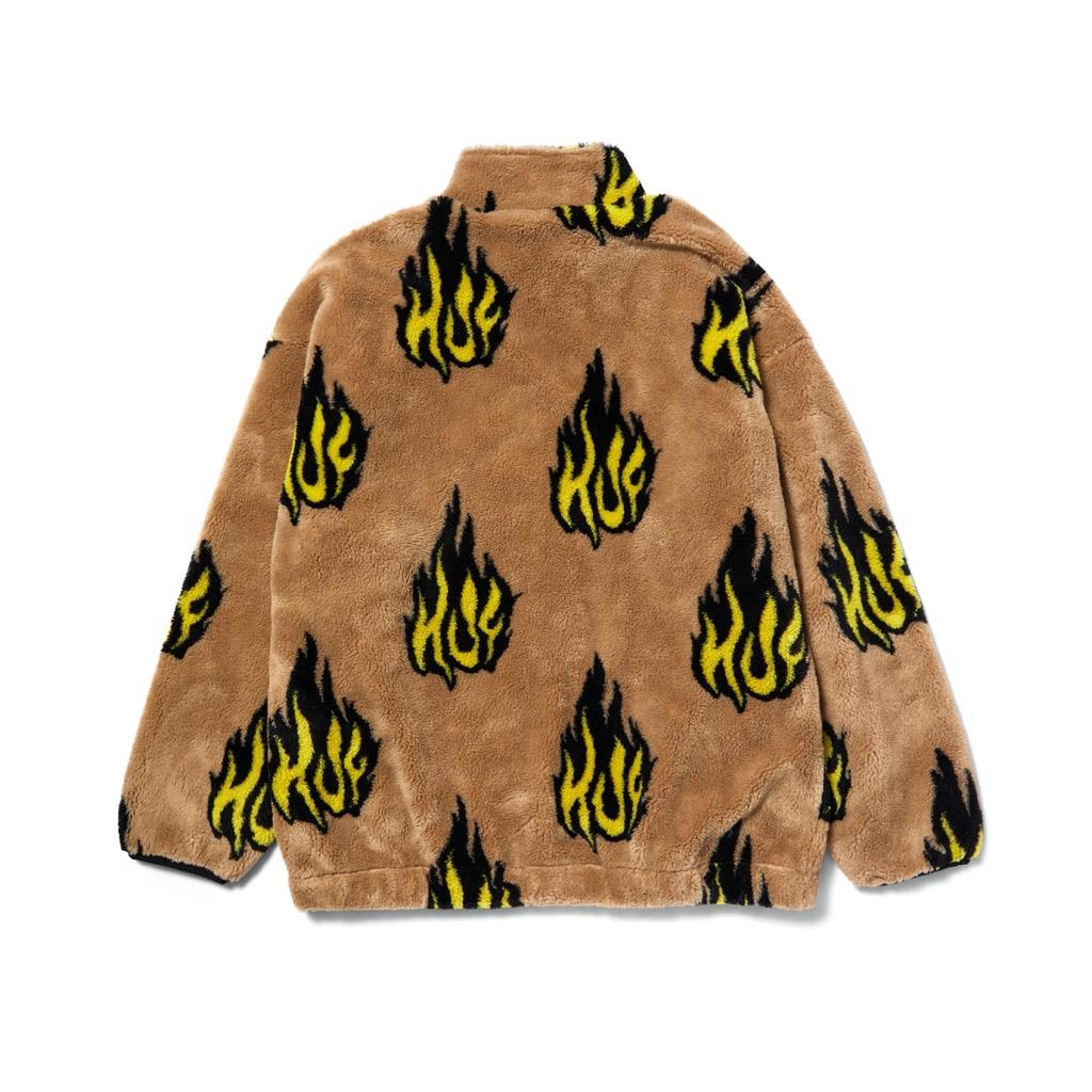 HUF Flamin Zip Sherpa Fleece - oatmeal XXL