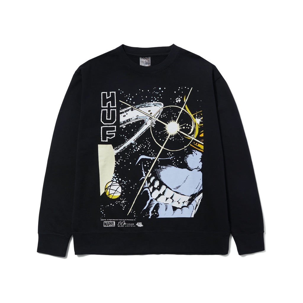 HUF Thanos Eye Washed Crewneck - washed black