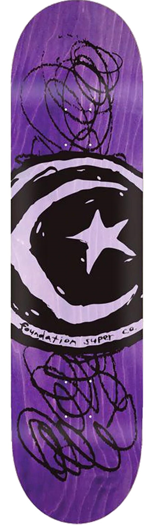 Foundation Star & Moon Scribble Skateboard Deck 8.38