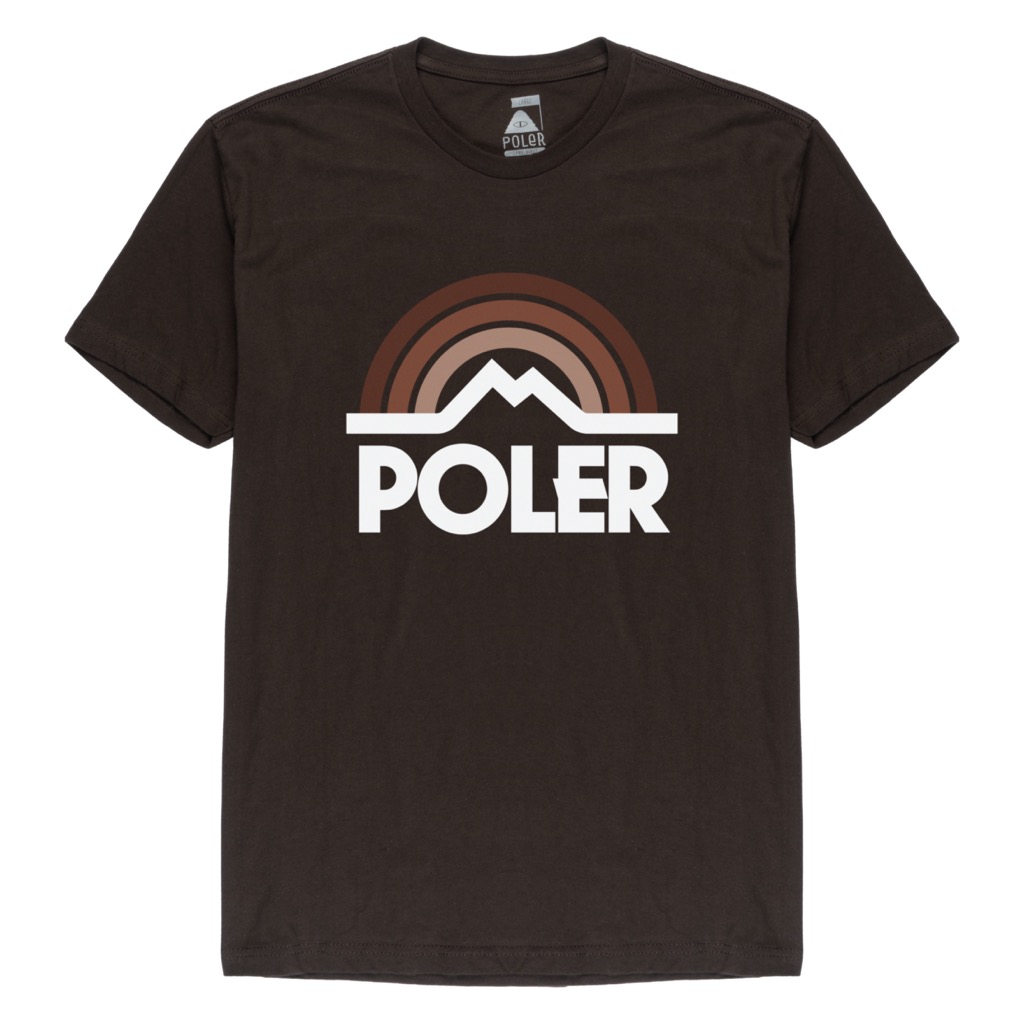 Poler Mountain Rainbow T-Shirt - dark chocolate