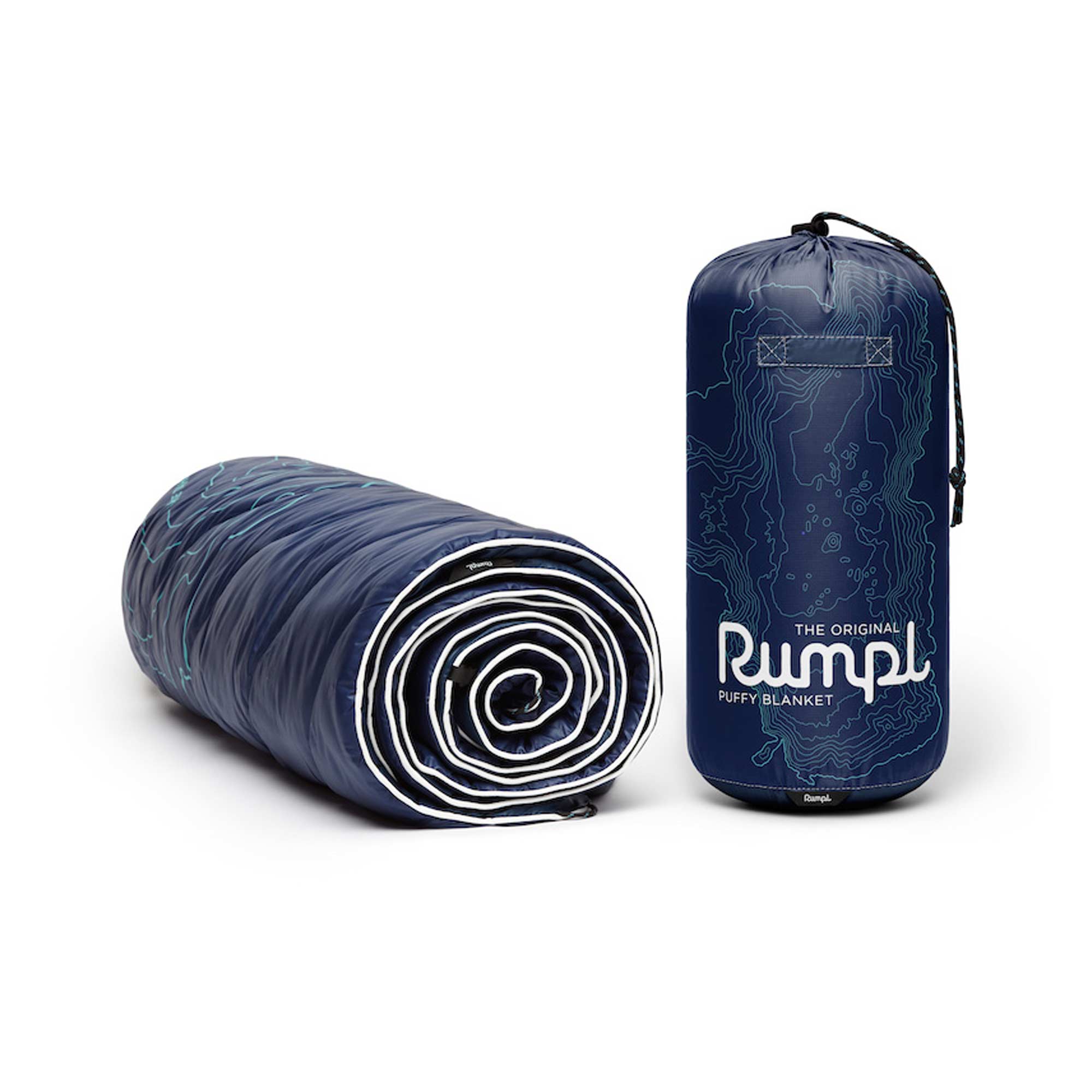 RUMPL Blanket ORIGINAL PUFFY PRINTED / 1 PERS, lake tahoe - navy/calypso