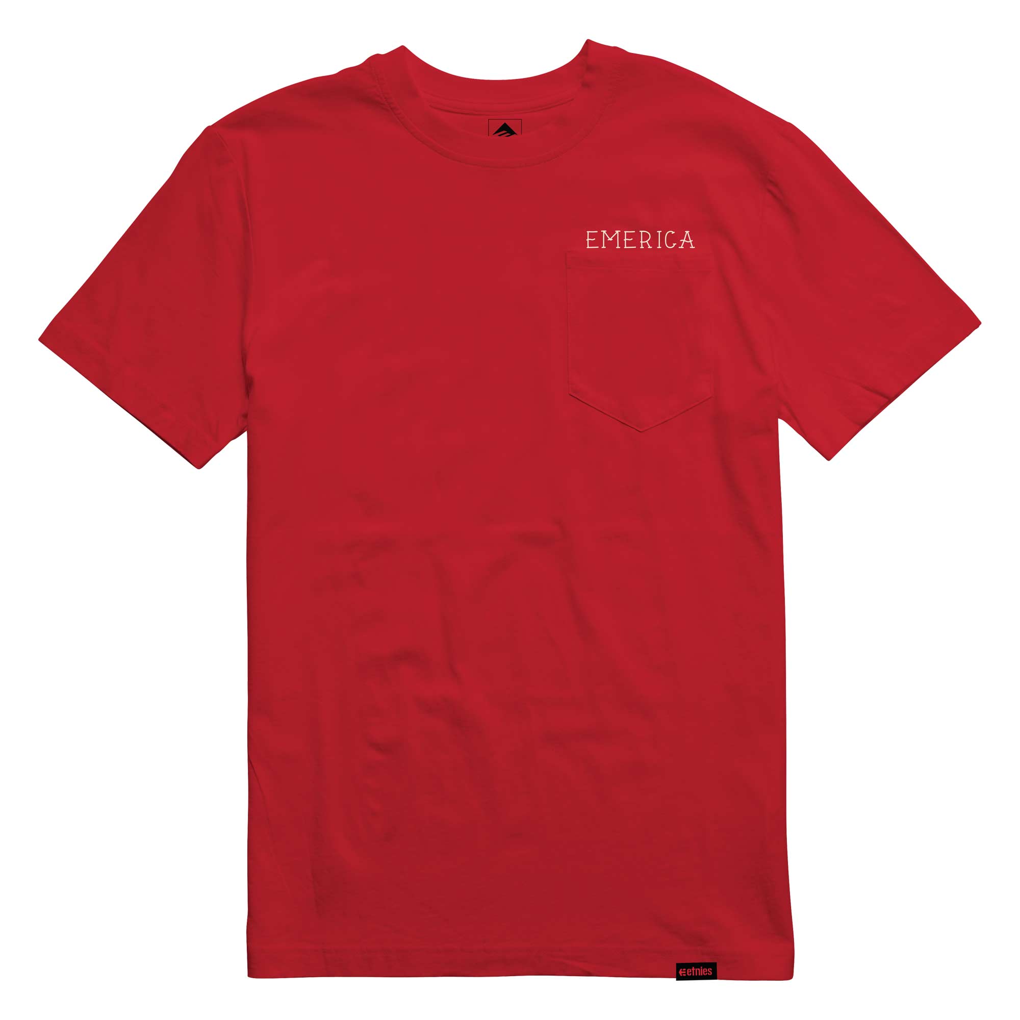 EMERICA T-Shirt LOVE TRIANGLE POCKET red