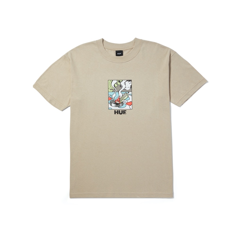 HUF Burning Away T-Shirt - bone XXL