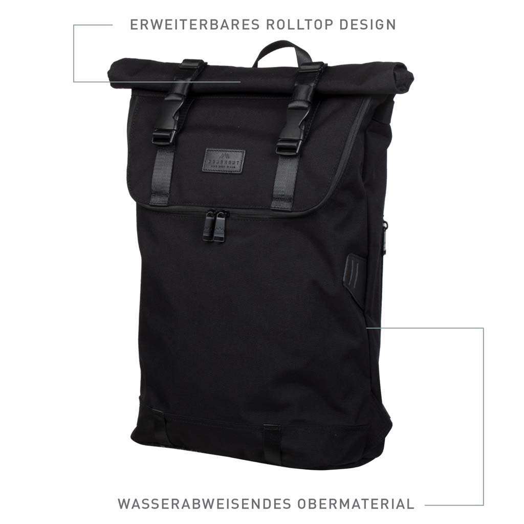 Doughnut Christopher Nylon Rucksack - all black