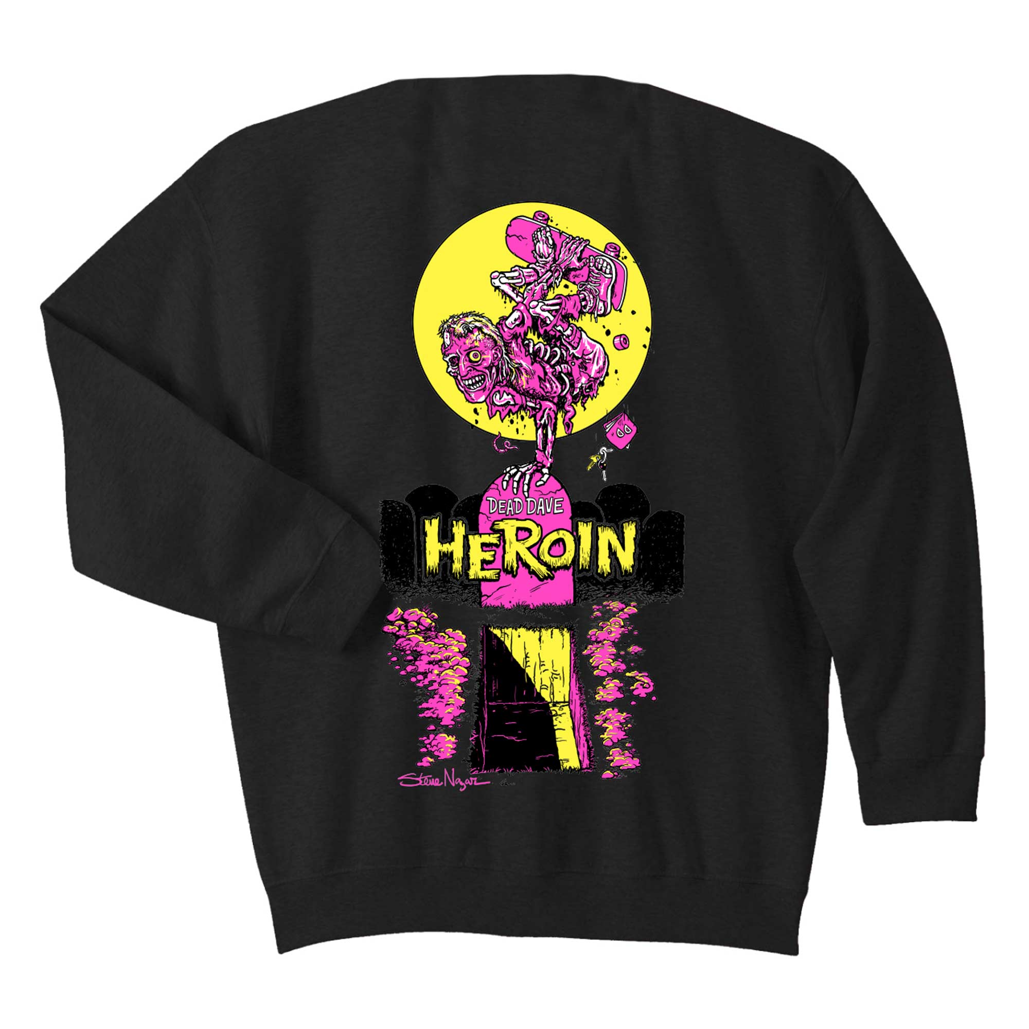 HEROIN Sweat SKATE ZOMBIE Crew black