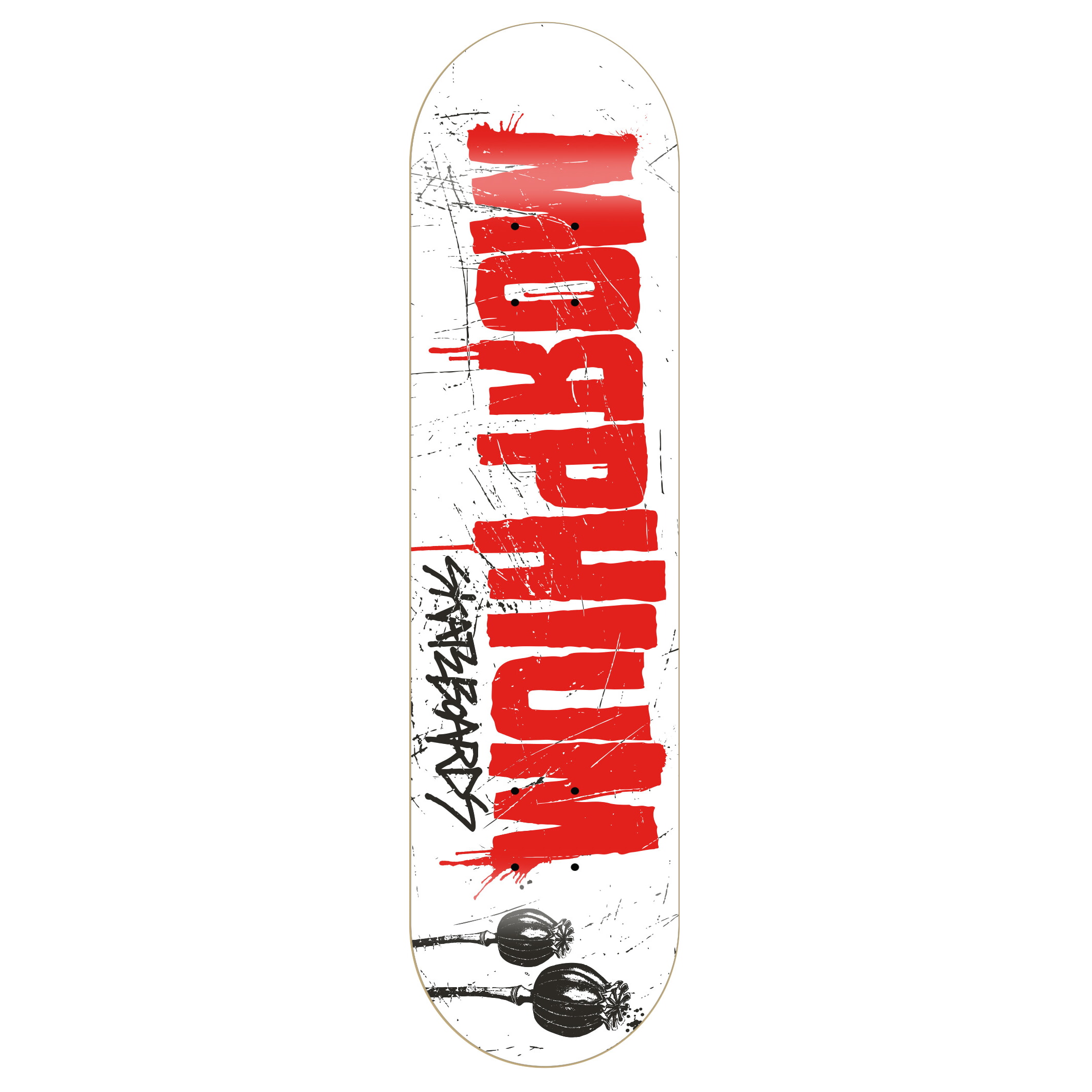 Morphium Letters white Skateboard Deck 7.50