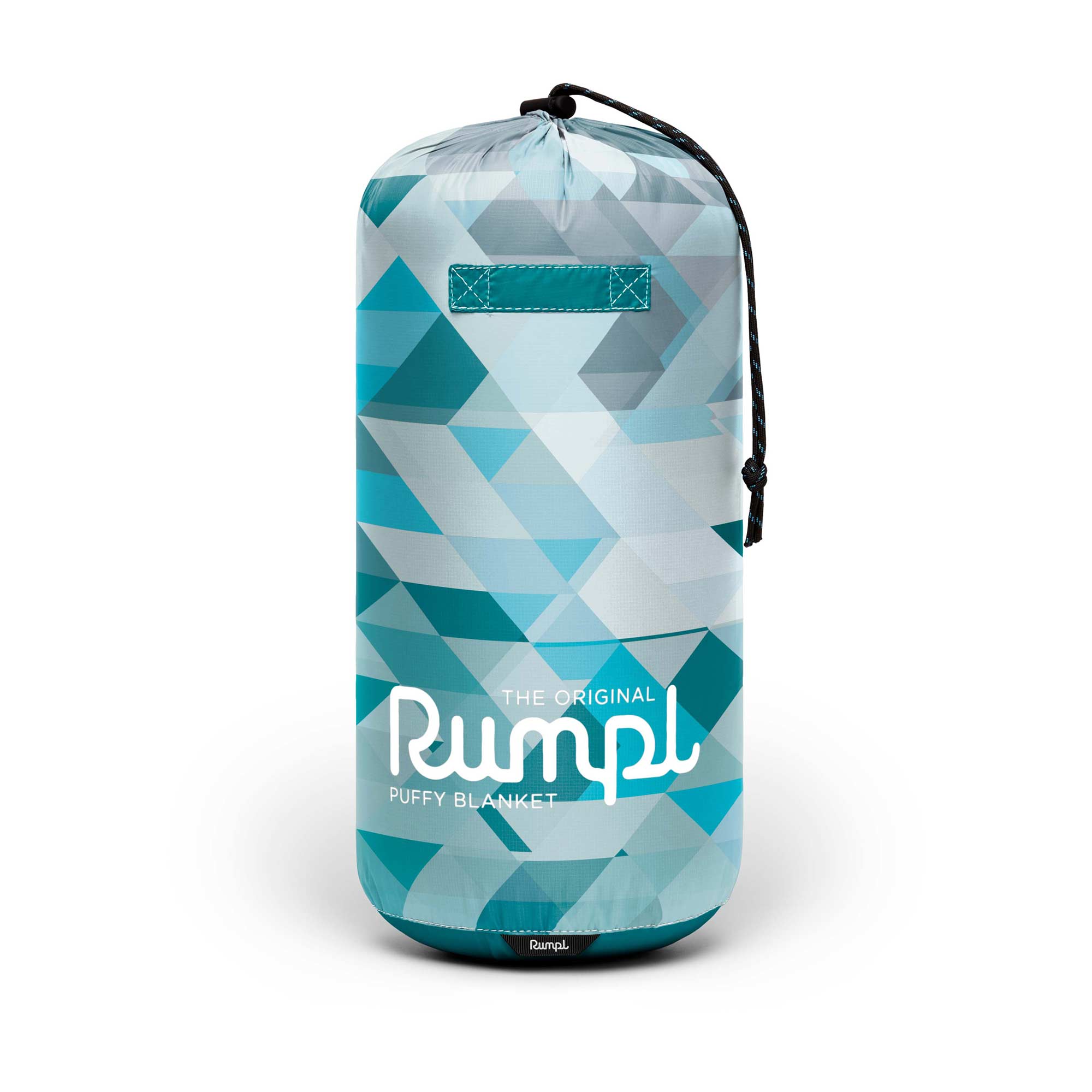 RUMPL Blanket ORIGINAL PUFFY PRINTED / 1 PERS, geo blue