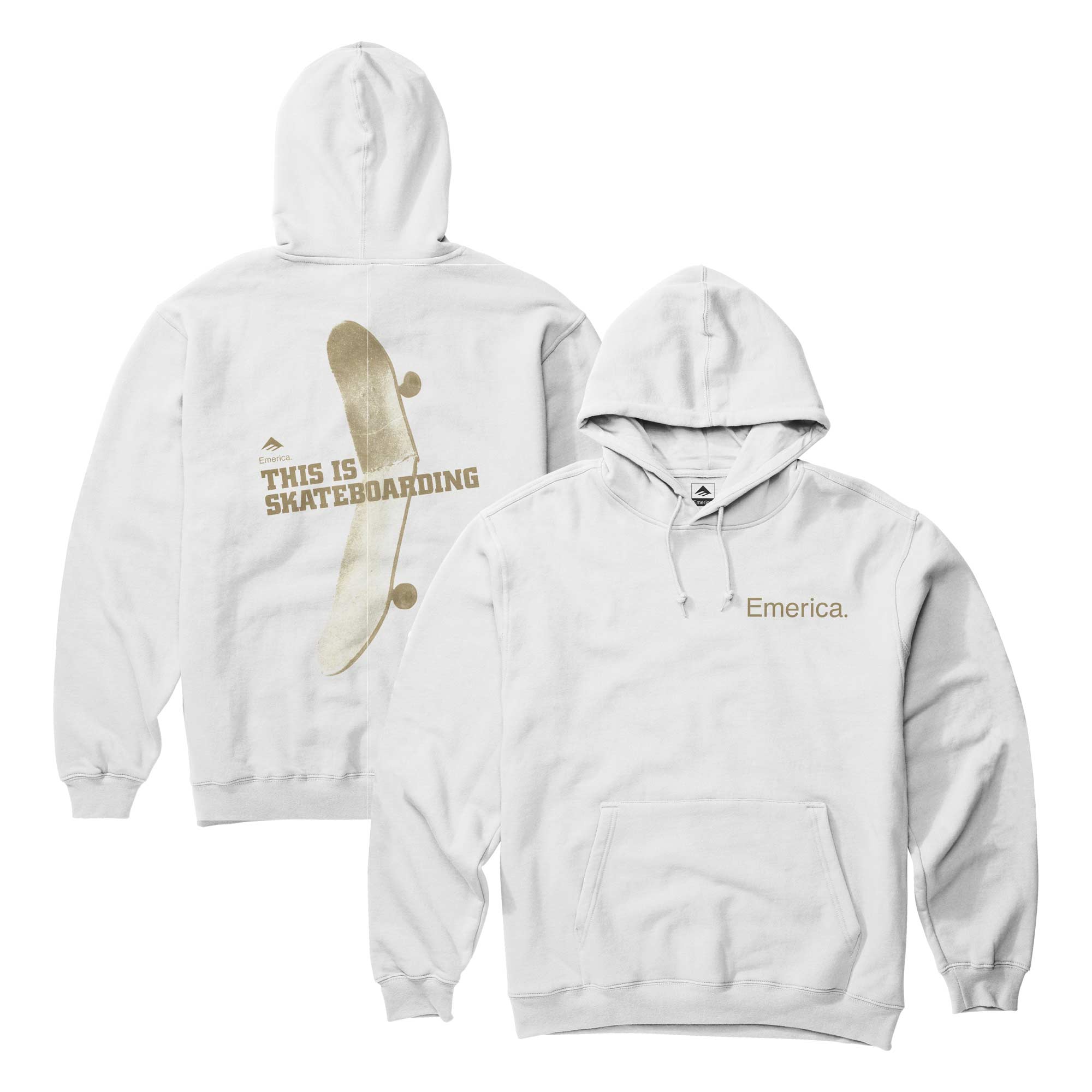 EMERICA Sweat THIS IS SKATEBOARDING HOODIE, white M