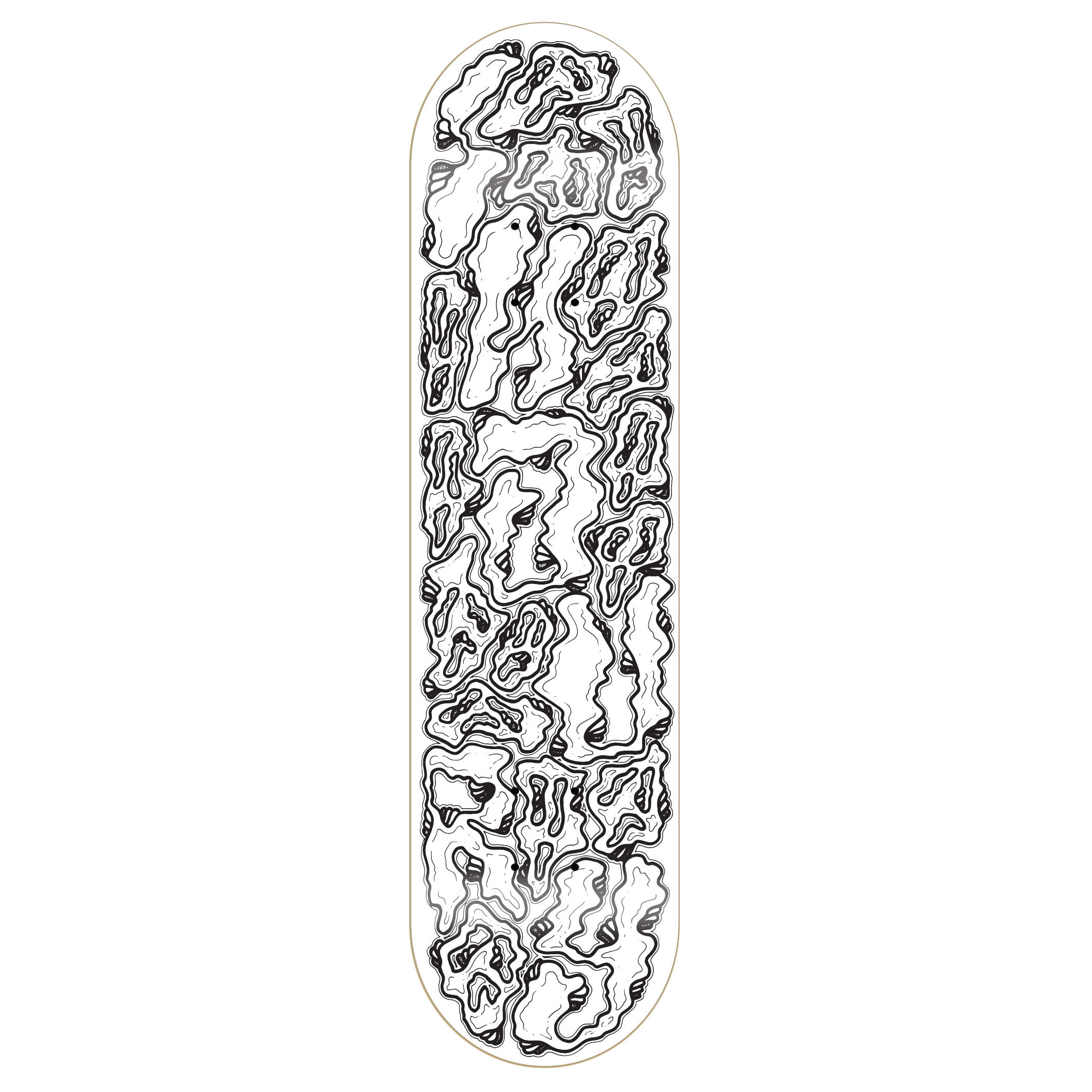 INJURY Skateboard Deck Ghosts White