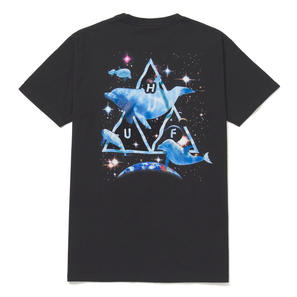 HUF Space Dolphins Washed T-Shirt - black