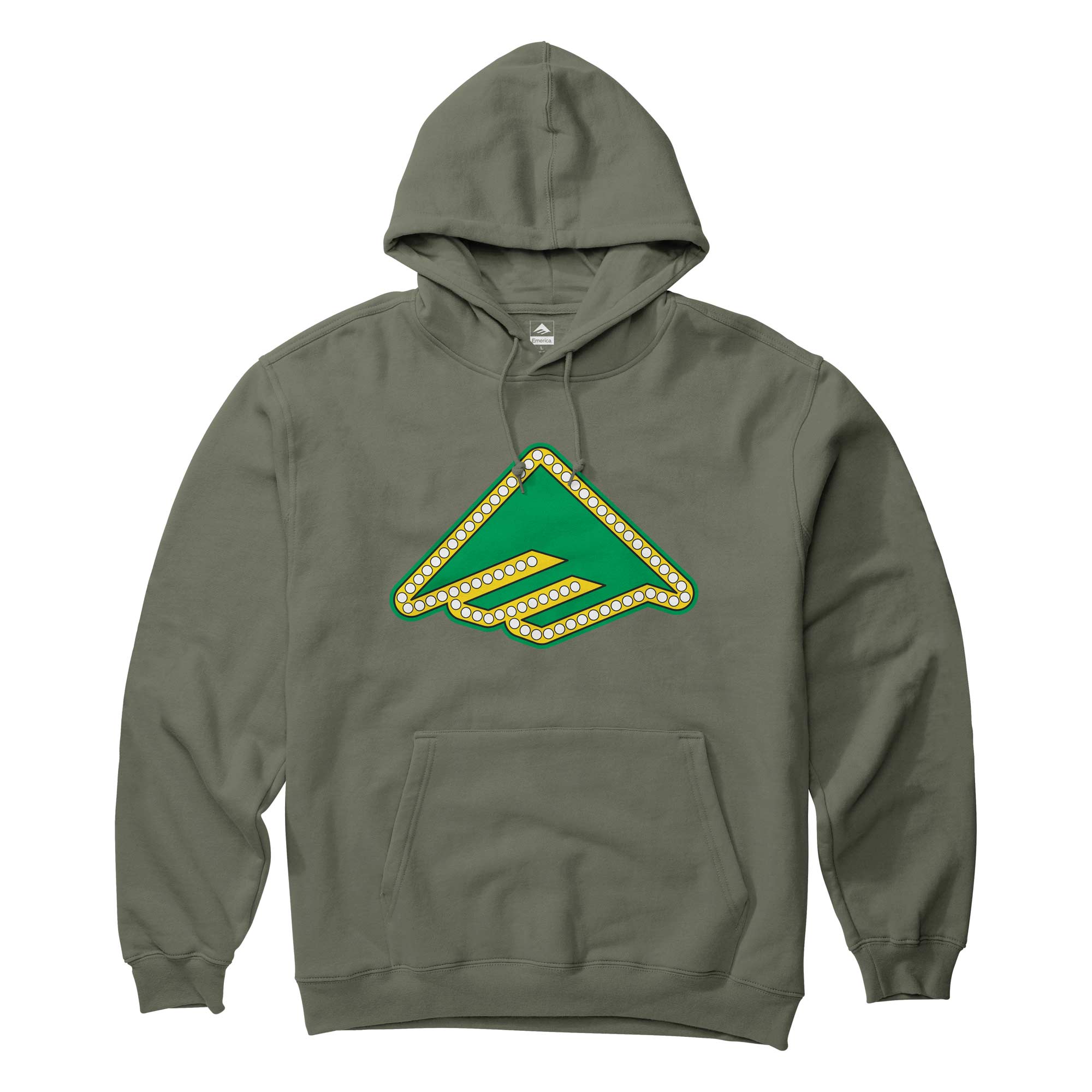 EMERICA Sweat SHAKE JUNT TRIANGLE LIGHTS HOODIE military